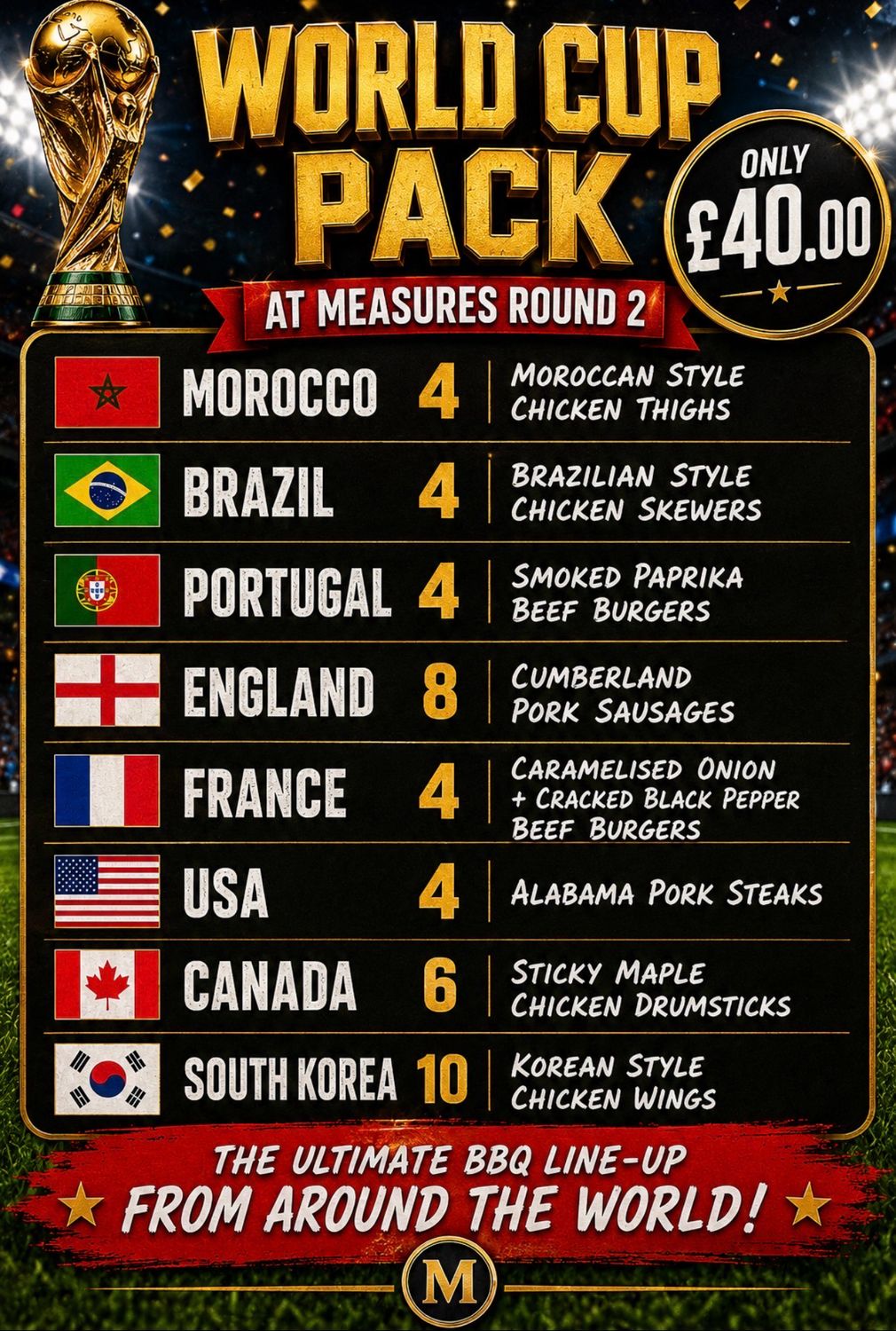 World Cup BBQ Pack £40
