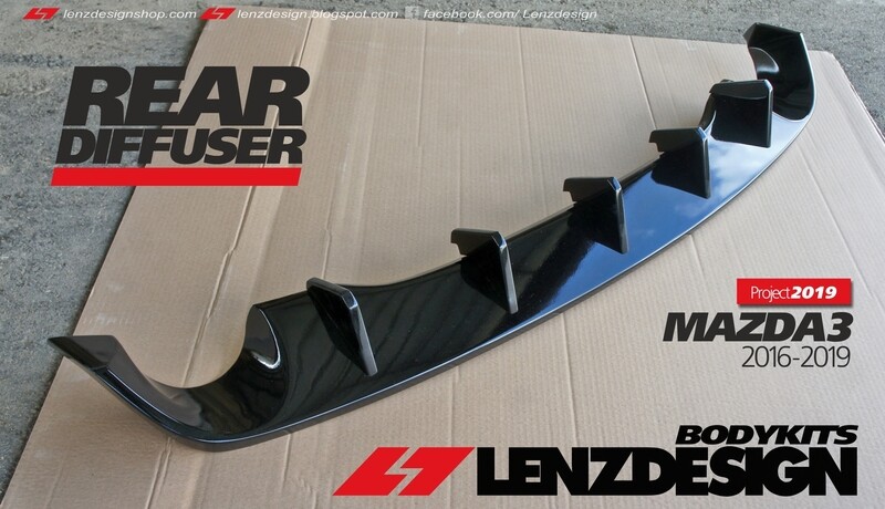 Mazda 3 BM/BN Hatchback Rear Diffuser Lenzdesign 2017-2018 Mazda 3 BM/BN Hatchback Rear Diffuser Lenzdesign 2017-2018