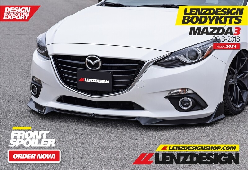 Mazda 3 2013-2018 Front Spoiler Lenzdesign Mazda 3 2013-2018 Front Spoiler Lenzdesign
