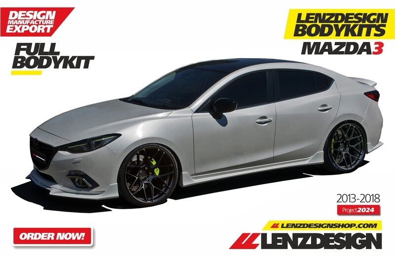 Mazda 3 2013-2018 Lenzdesign Bodykit -4PC- Front Spoiler. Side Skirts. Rear Skirt