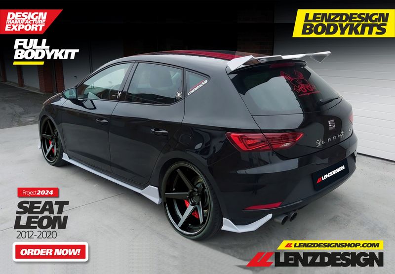 SEAT LEON MK3 5F FR - 4PC- Lenzdesign Bodykit - Front Spoiler / Side Skirts / Rear Spoiler 2012-2020
