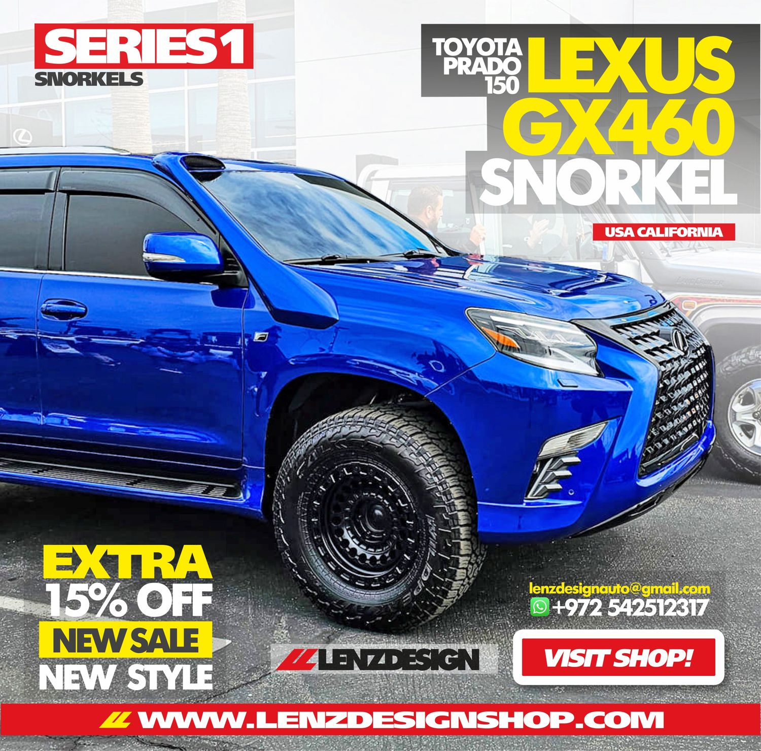 Lexus GX460 / Toyota Prado 150 SNORKEL SERIES1 LENZDESIGN