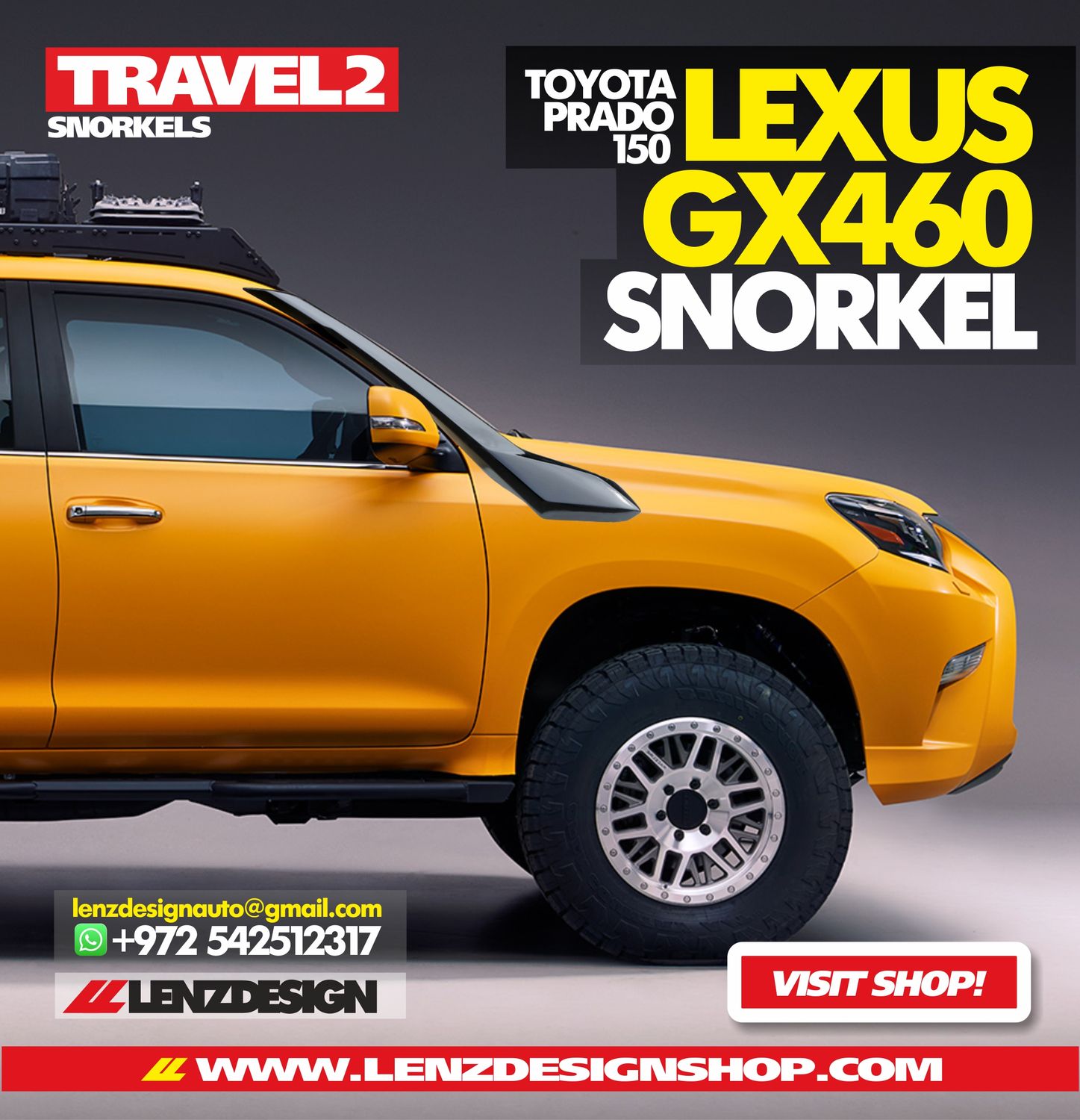 Lexus GX460 / Toyota Prado 150 SNORKEL TRAVEL2 LENZDESIGN