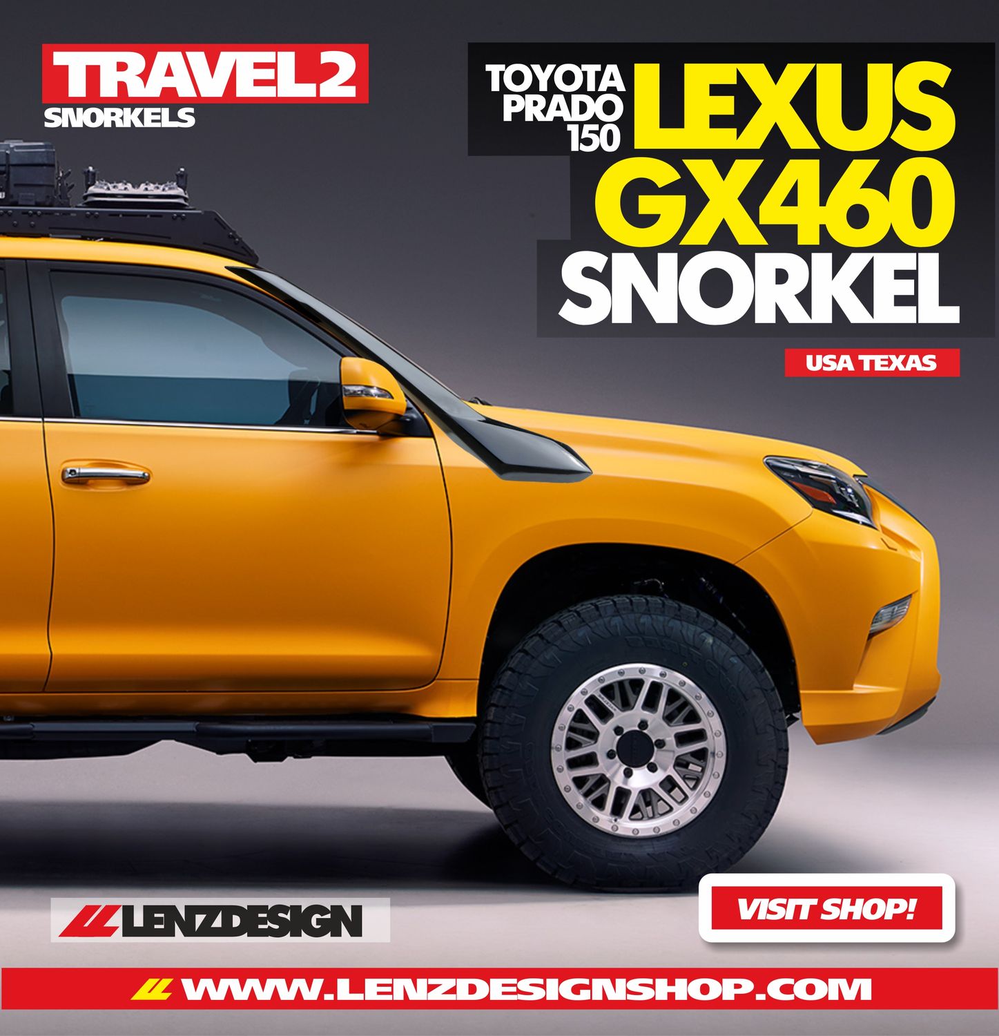 Lexus GX460 / Toyota Prado 150 SNORKEL TRAVEL2 LENZDESIGN