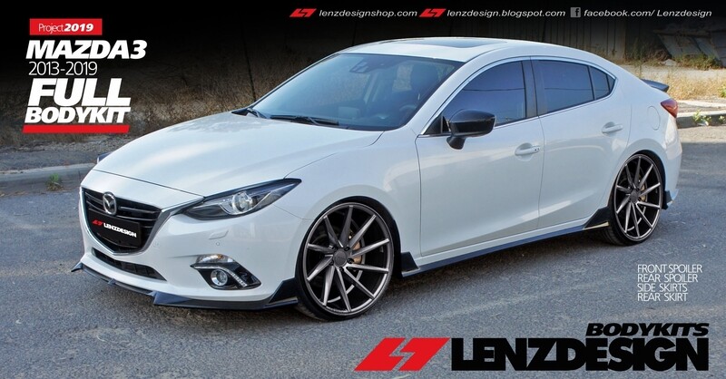 Mazda 3 2013-2018 Lenzdesign Bodykit -5PC- Front Spoiler. Side Skirts. Rear Skirt. Rear Spoiler