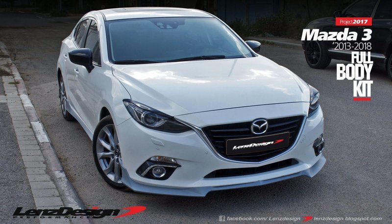 Mazda 3 2013-2018 Lenzdesign Bodykit -4PC- Front Spoiler. Side Skirts. Rear Skirt