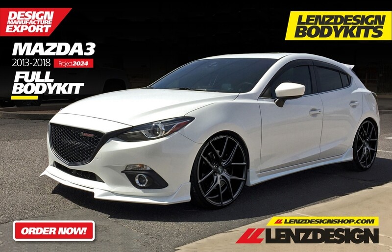 Mazda 3 2017-2018 Hatchback Lenzdesign 5PC Bodykit - Front Spoiler. Side Skirts. Rear Skirt. Rear Diffuser