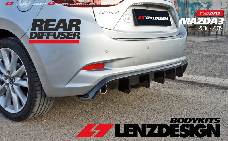 Mazda 3 BM/BN Hatchback Rear Diffuser Lenzdesign 2017-2018