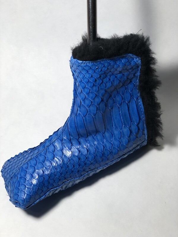 Blue short tailed Python Merino Wool Interior, Neodymium Magnets