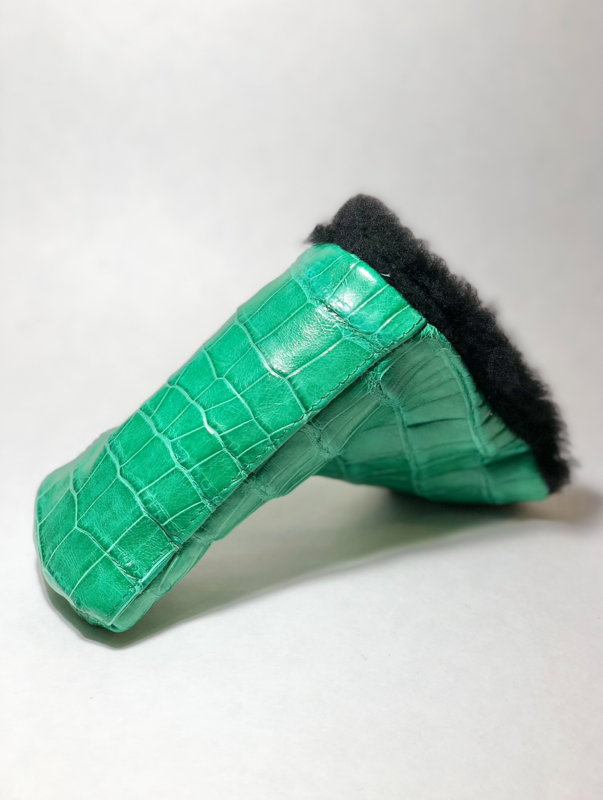 Green American Alligator Black Merino Wool interior Neodymium Magnets