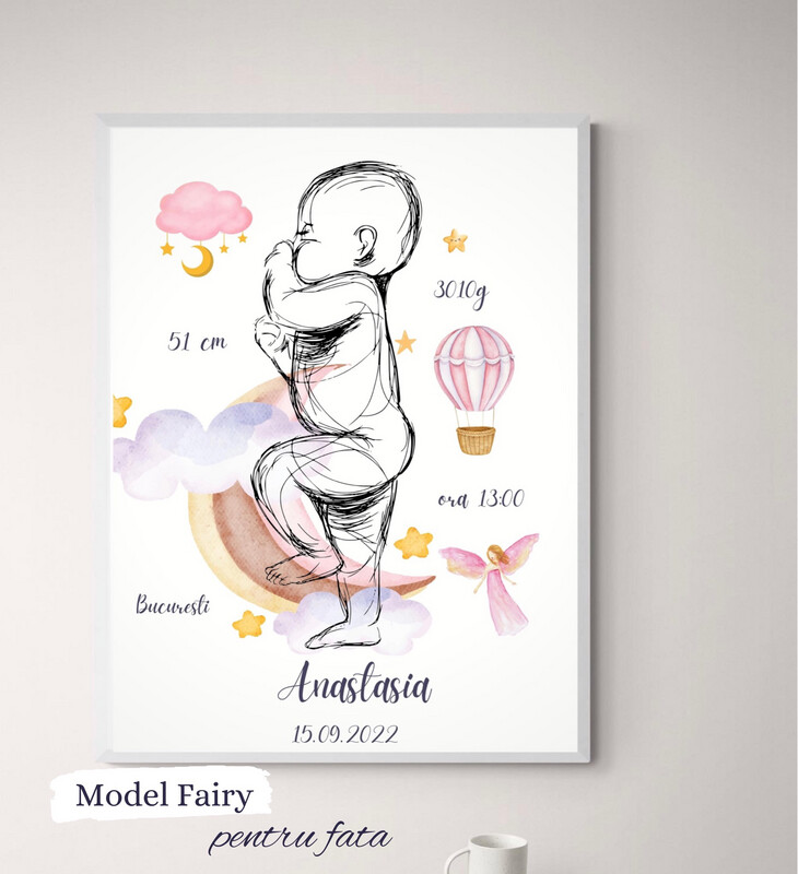 Tablou personalizat cu bebelușul tău în mărime naturală 1:1 Model Fairy / Dreamy 