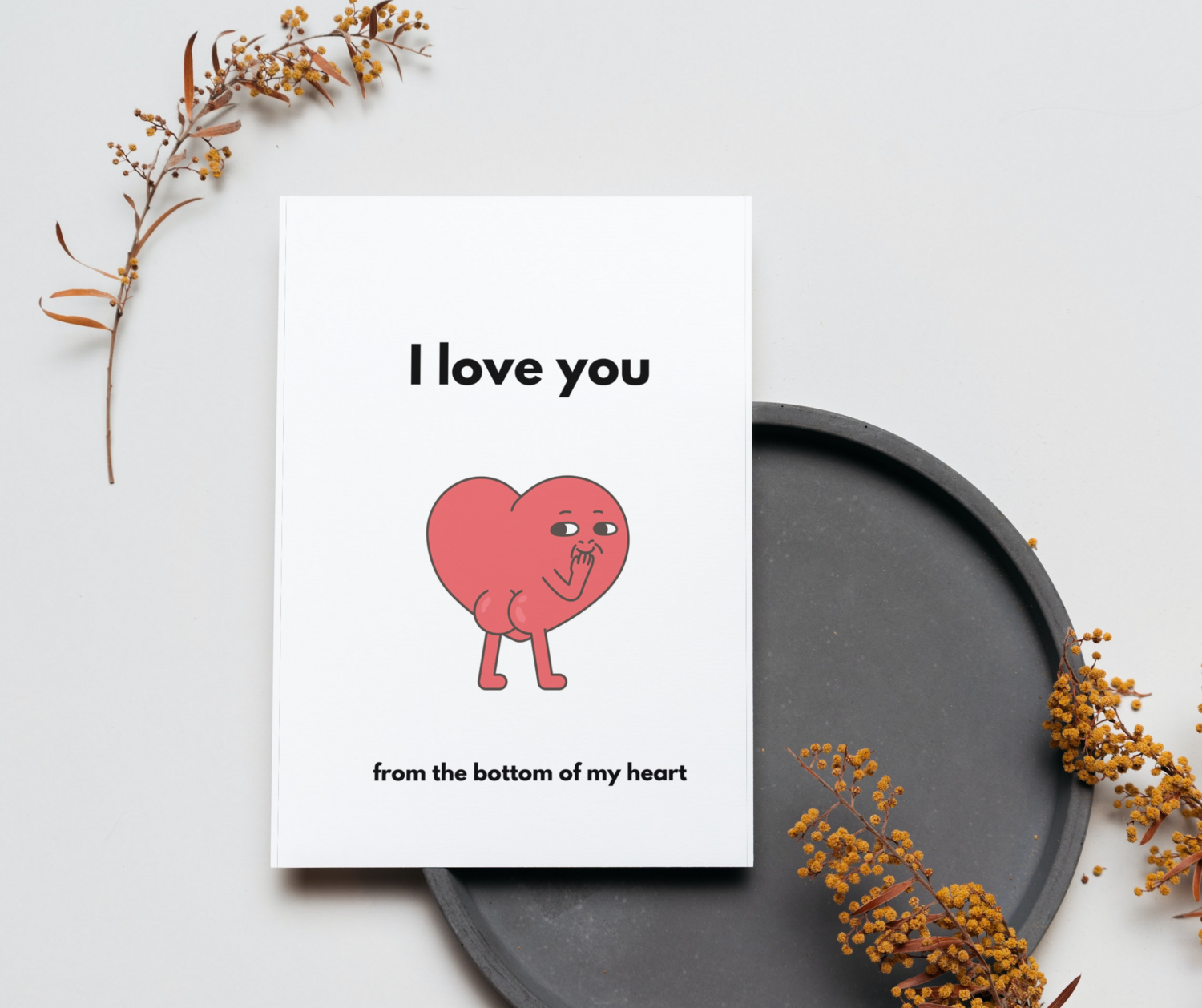 Cartolină “I love you from the bottom of my heart”