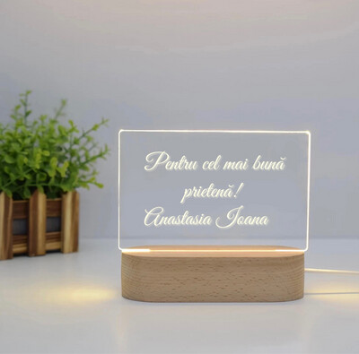 Lampă de veghe 3D cu text personalizat