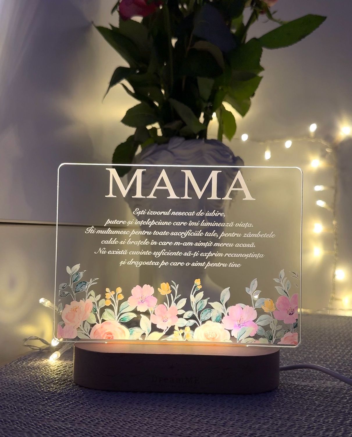 Lampă de veghe 3D - Cadou personalizat pentru mama 