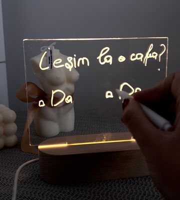Lampă LED 3D cu marker pentru notite