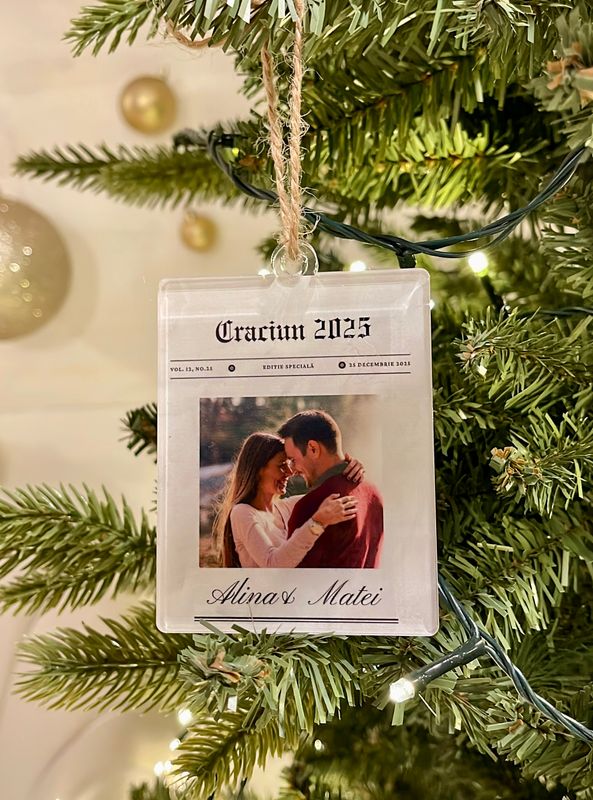 Ornament de Crăciun Personalizat – Cuplu ❤️
