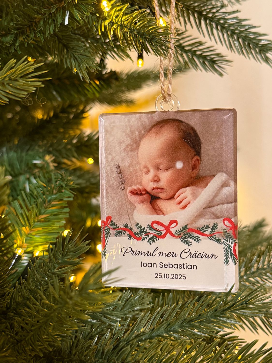 Ornament de Crăciun Personalizat – Primul meu Crăciun 🎄