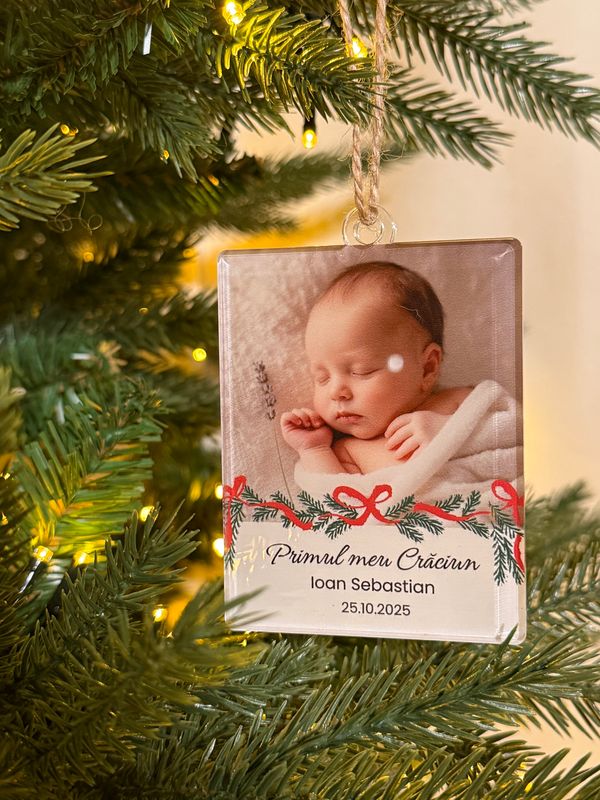 Ornament de Crăciun Personalizat – Primul meu Crăciun 🎄