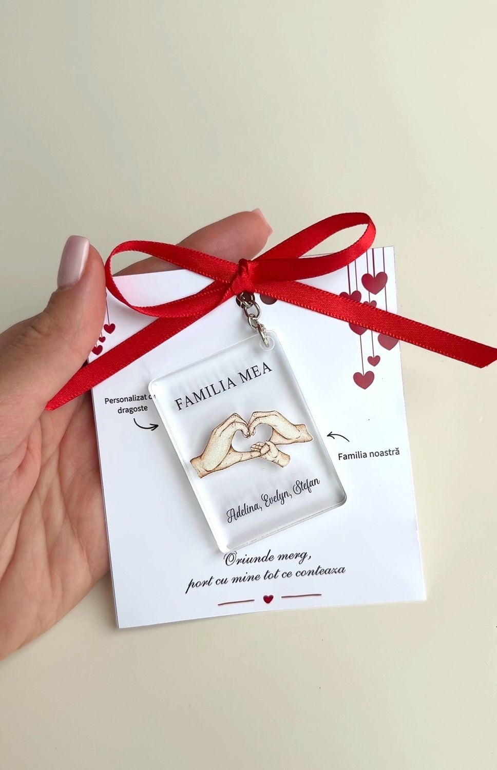 Breloc Personalizat – Familia Noastră ❤️