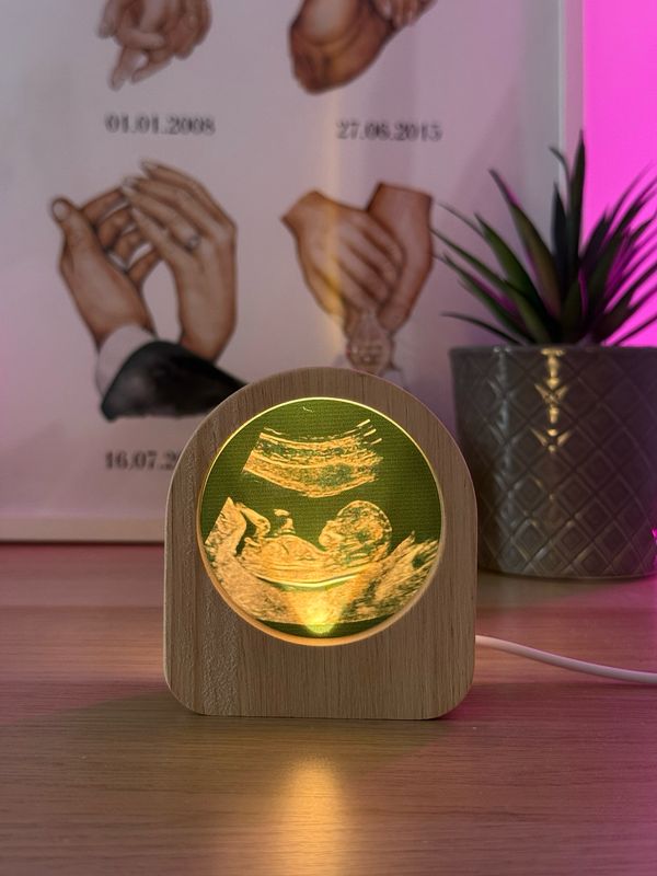 MemoryGlow™ – Lampă de veghe personalizată cu ecografie