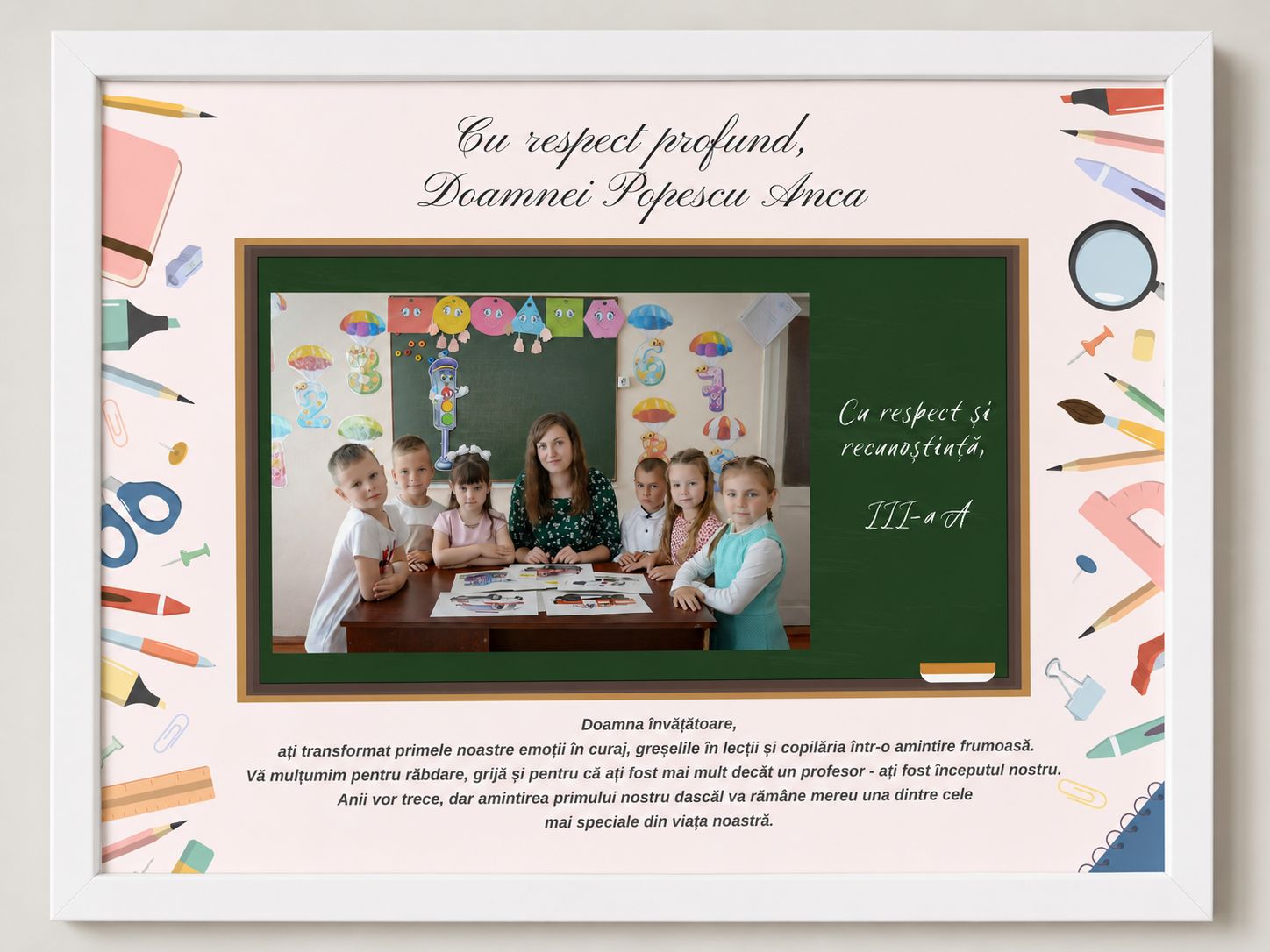 Tablou personalizat pentru profesori 📚🎁