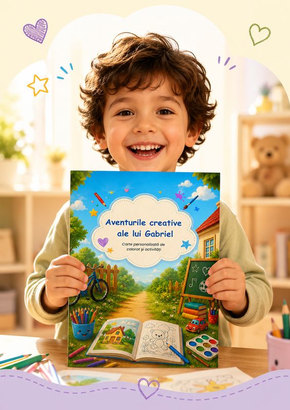 Carte de colorat personalizată cu fotografii și activități 🖍️