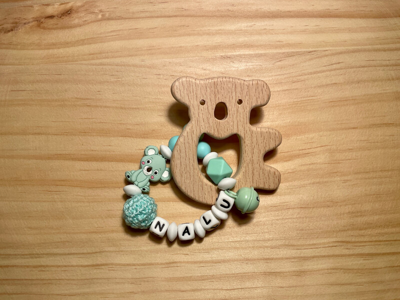 Greifling Silikon/Holz Koala mint
