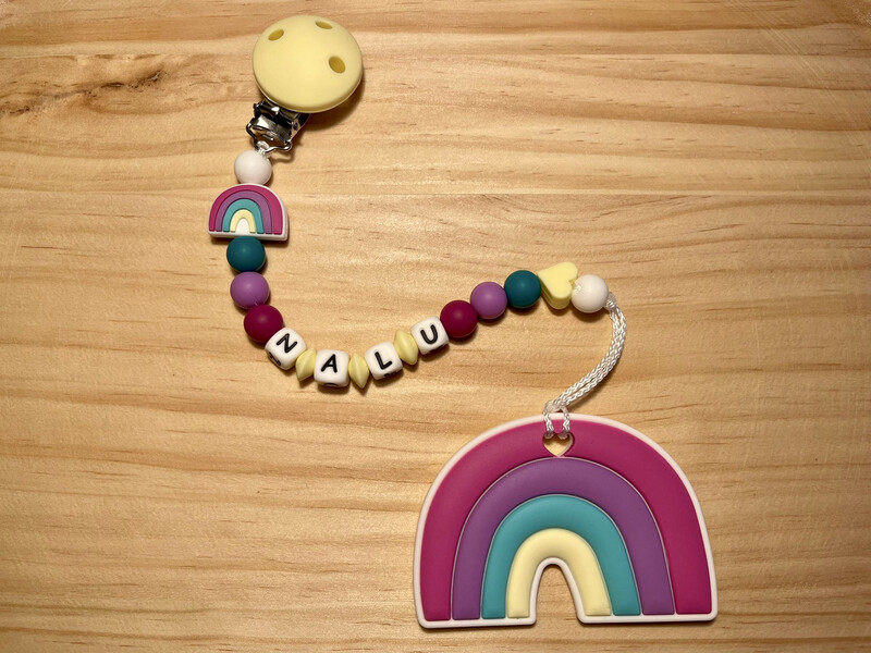 Beisskette Silikon Regenbogen