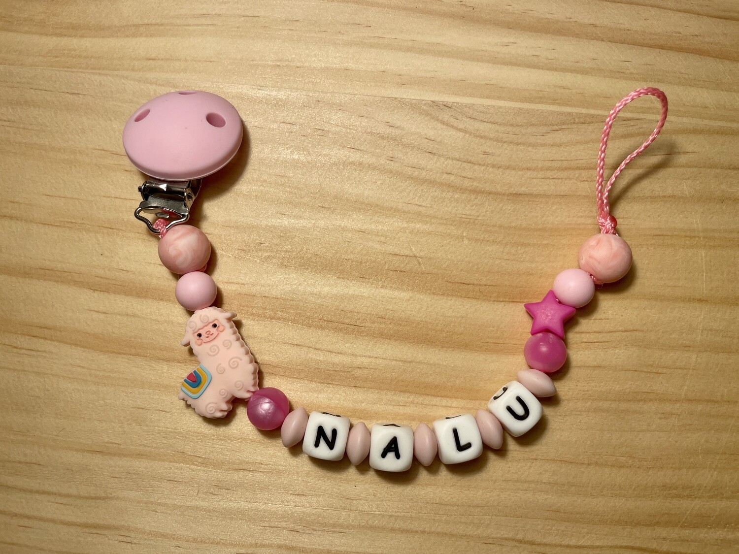Nuggikette Silikon Alpaka rosa