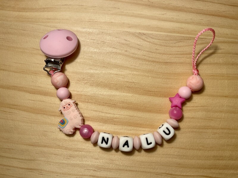 Nuggikette Silikon Alpaka rosa