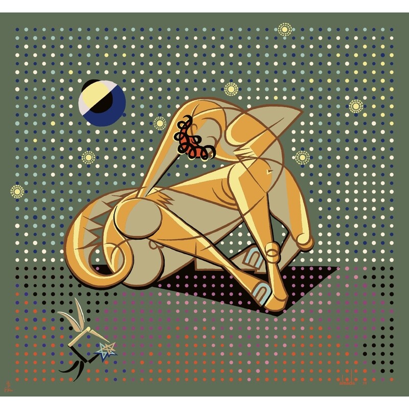 &quot;Centaur and the Moon&quot; by Almada Negreiros.
Small Scarf  40X40