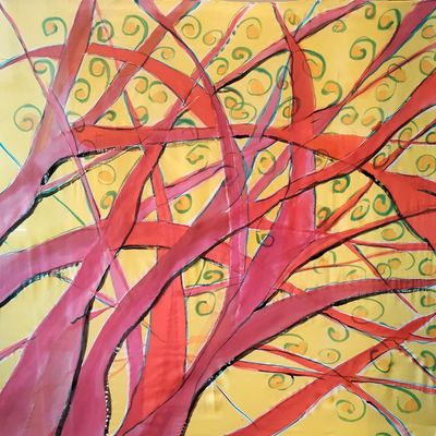 &quot;Branches&quot;  by Stela Kaz
Carré 35X35 inches (90X90 cm)