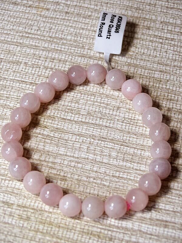 Bracelet perles en Quartz rose