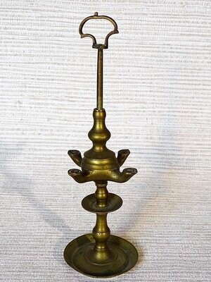 Ancienne lampe à huile en laiton 22 cm