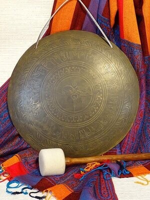 Gong tibétain décoré 38 cm