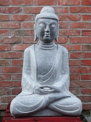 Bouddha assis en granit massif de 90 cm