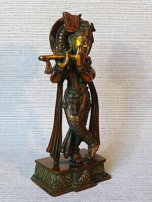 Krishna en bronze bicolore 24 cm