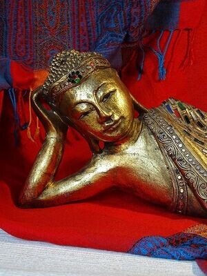 Statue de Bouddha Thaï couché de 56 cm de long