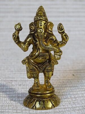 Petit Ganesh debout en laiton de 7 centimètres