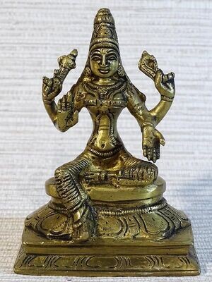 Statuette de la Déesse Parvati en bronze massif de 10,5 cm