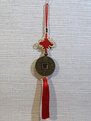 Tael chinois porte-bonheur en métal 35 cm