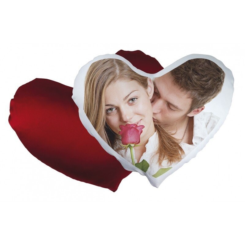 Cojín con fotografía forma corazón