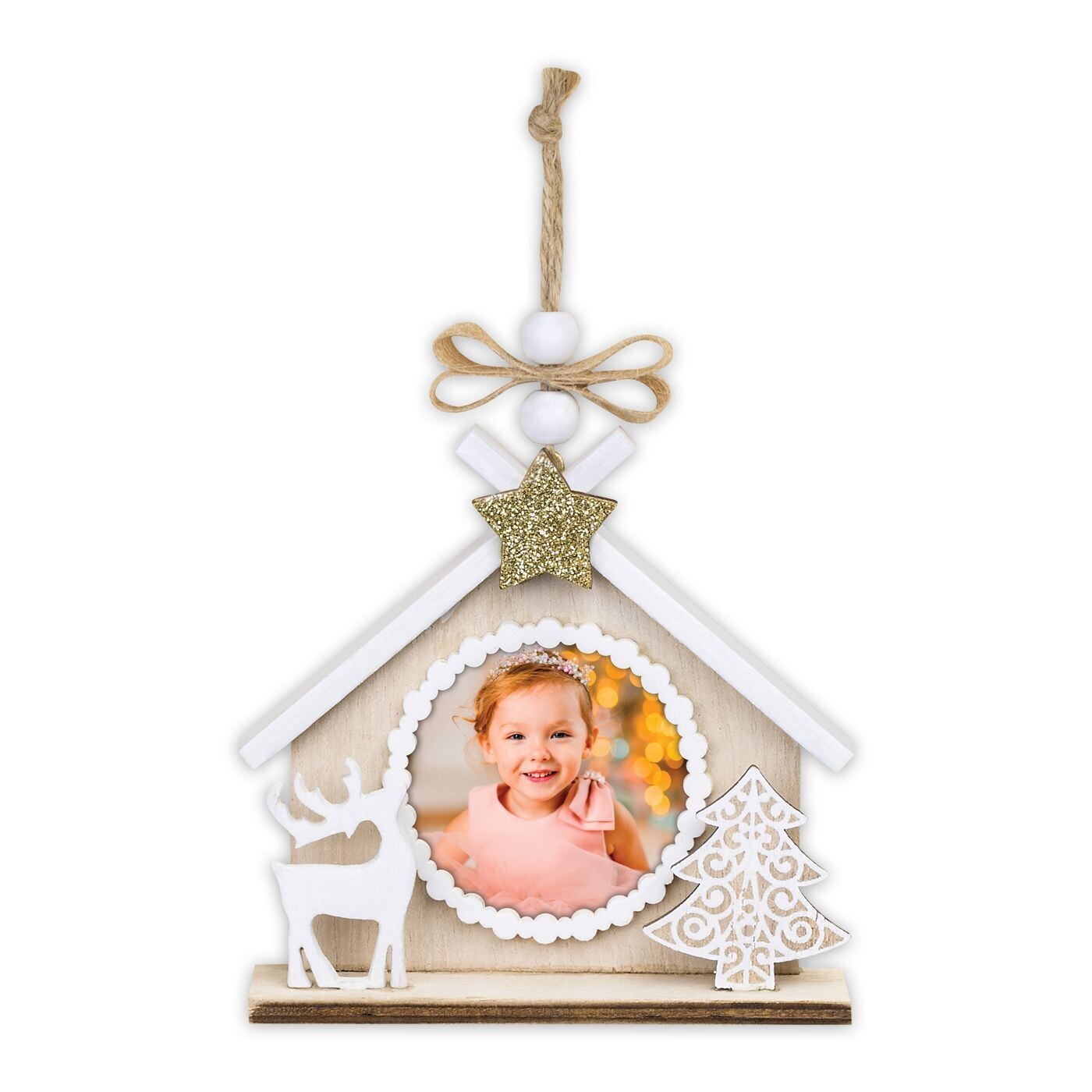 Adorno Navidad casita de madera