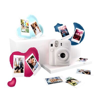 Fujifilm Instax Cámara Instantánea MINI 12 Clay White Kit Best Memories