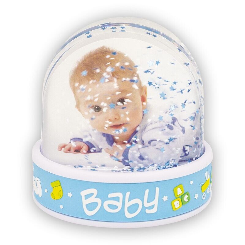 Photo globe baby blue
