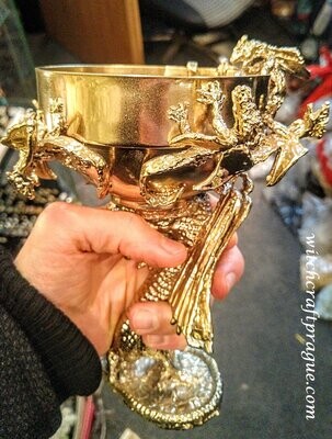 witchcraft ceremonial goblet gold plated