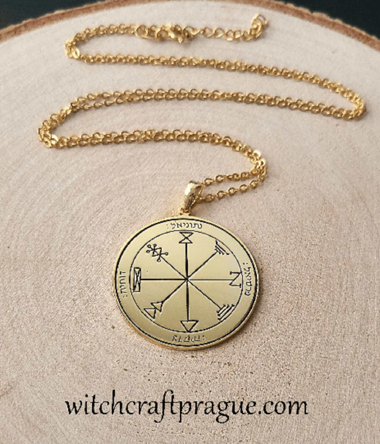 First pentacle of Jupiter Seal of Solomon, Material: Gold plated