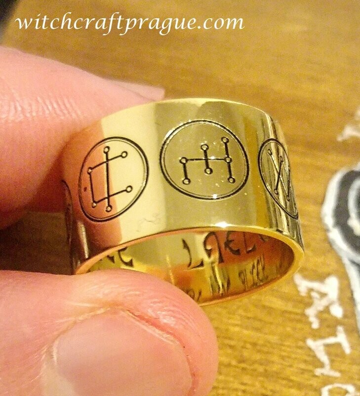 Witchcraft Archangels blessing  and protection ring, Material: Gold plated