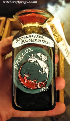 Witchcraft love potion alchemy elixir bottle
