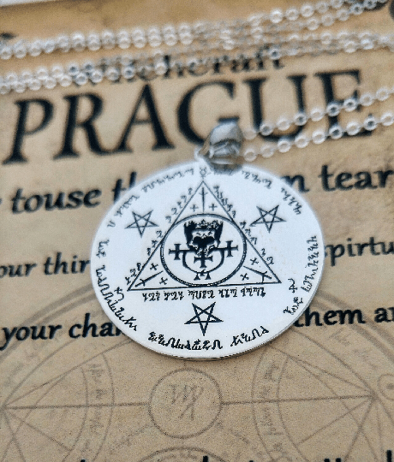 Witchcraft protection skull necklace amulet